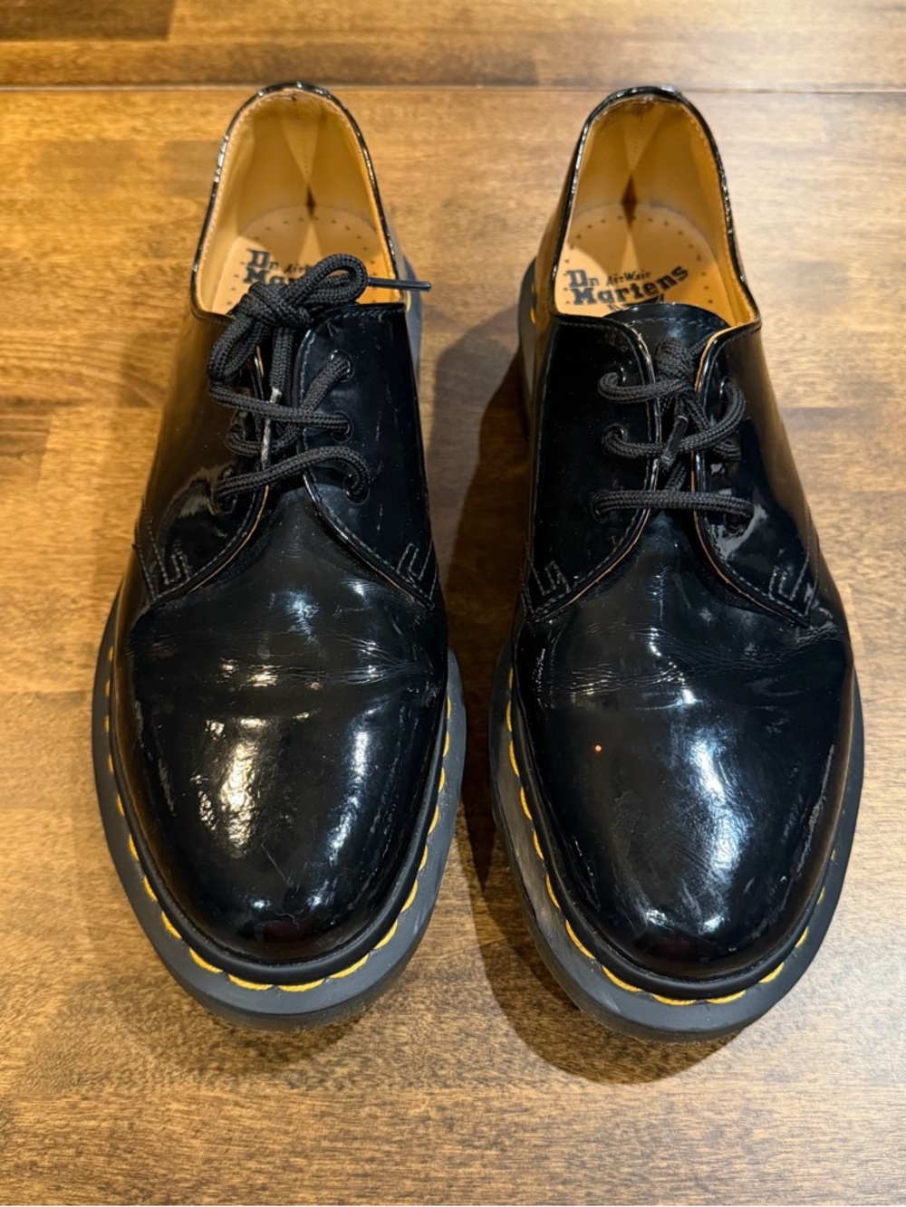 Dr. Martens Men’s 9 Woman’s 10 Black Patent Leather 3-Eye Oxford Shoes 1461
